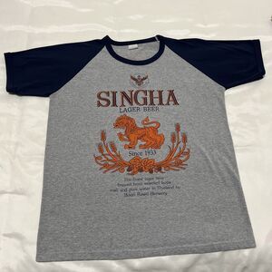 Singha Thai Lager Beer Thailand Pale Ale Lion Logo Pub Lounge TShirt 21” pit/pit
